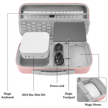 画像をギャラリービューアに読み込む, Geekria デスクトップコンピューターハードトラベルケース、アップル Apple 2024 Mac Mini M4 / Mini M4 Pro 対応、Magicキーボード、マウス、トラックパッド、アクセサリー収納可能 (ピンク)
