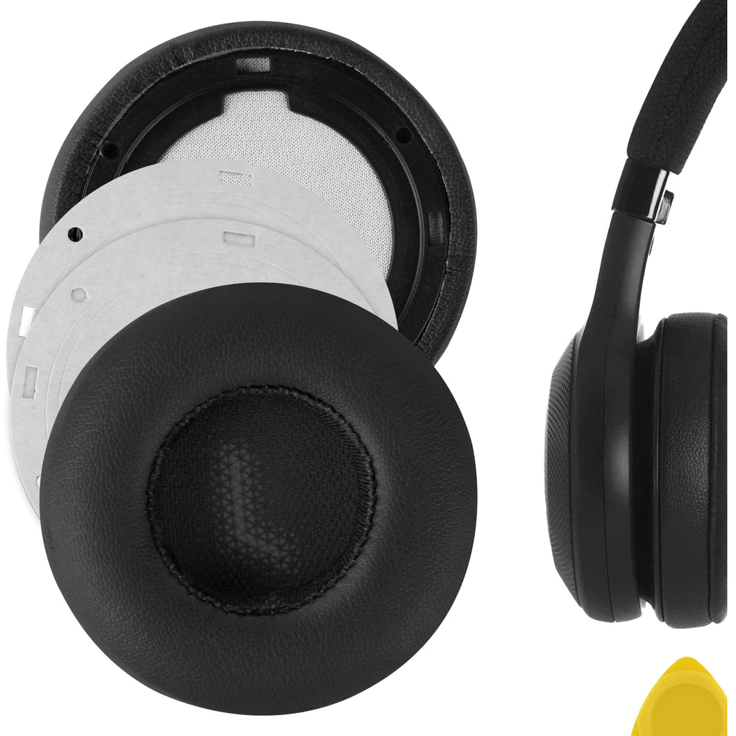 Geekria イヤーパッド QuickFit 互換性 パッド ジェイビーエル JBL E35, E45bt, E45, C45BT ヘッドホンに対応 パッド イヤー / イヤーカップ (プロテインレザー/ ブラック)