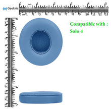 画像をギャラリービューアに読み込む, Geekria イヤーパッド QuickFit 互換性 パッド ビーツバイドクタードレ Beats Solo 4 Wireless On-Ear ヘッドホンに対応 パッド イヤー / イヤーカッププロテインレザー (青)
