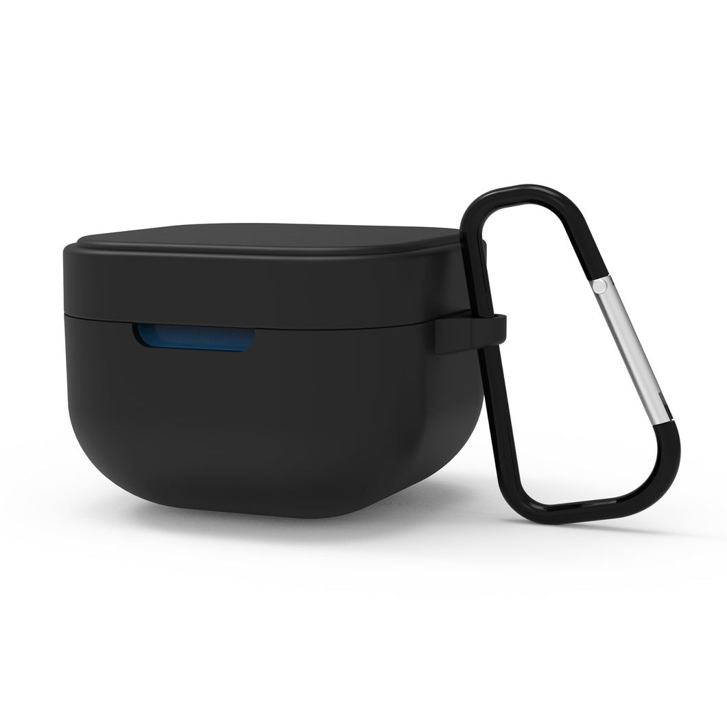 Geekria シリコン カバー 互換性 カバー Audio-Technica ATH-SQ1TW 対応 True Wireless Earbuds 充電ケース充電ケースカバー 外装カバー キーホルダーフック付き、充電ポートアクセス可能 (Black)