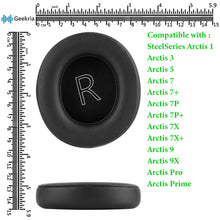 画像をギャラリービューアに読み込む, Geekria イヤーパッド QuickFit 互換性 パッド スティールシリーズ SteelSeries Arctis 1/ 3/ 5/ 7/ 7+/ 7P/ 7P+/ 7X/ 9/ 9X, Arctis Pro/Prime ヘッドホンに対応 パッド イヤー / イヤーカップ (プロテインレザー / ブラック)
