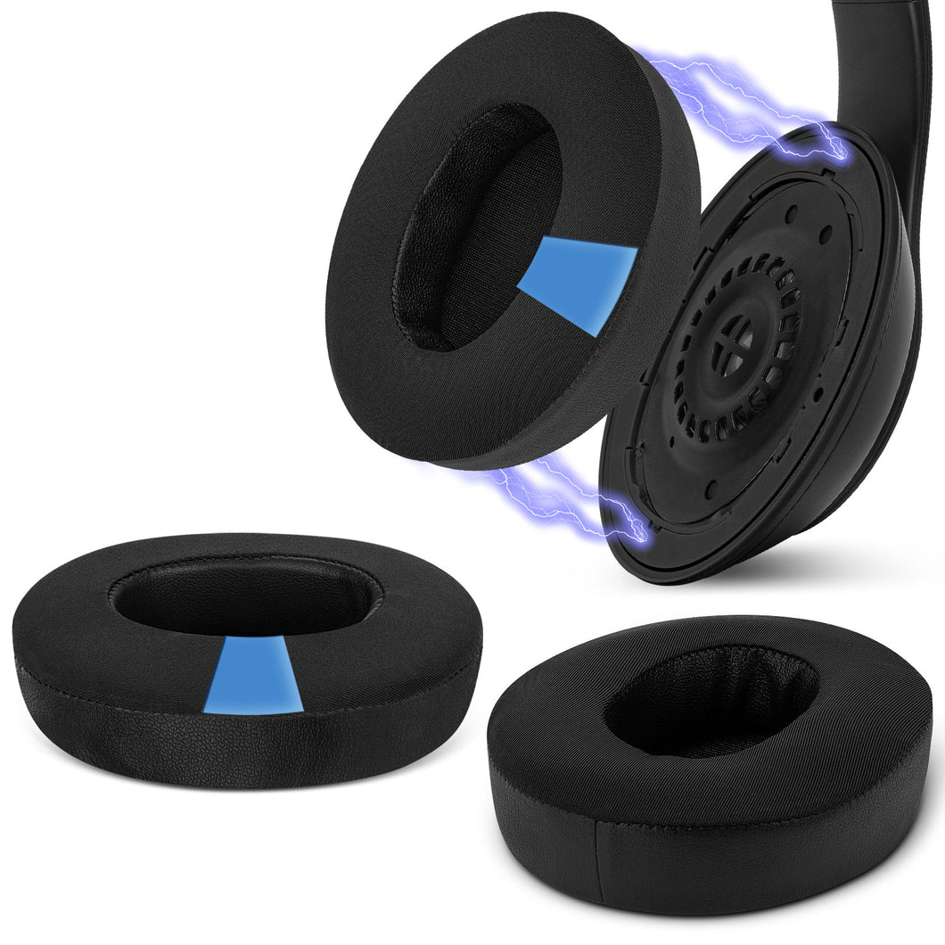 Geekria イヤーパッド SNAP マグネチック 互換性 パッド ビーツバイドクタードレ Beats Studio 3 Wireless, Studio 2 ヘッドホンに対応 パッド イヤー / イヤーカップ 冷却ジェル (ブラック, 2組)