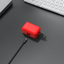 画像をギャラリービューアに読み込む, Geekria シリコン カバー 互換性 カバー Sennheiser Momentum 3 対応 True Wireless Earbuds 充電ケース充電ケースカバー 外装カバー キーホルダーフック付き 充電ポートアクセス可能 (Red)
