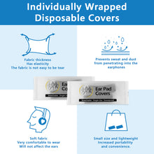 画像をギャラリービューアに読み込む, Geekria カバー 100個入(50ペア) ヘッドホンカバー 不織布 使い捨て イヤーパッドカバー ストレッチニット オーバーイヤー ヘッドホン用 劣化防止、防塵 (中 / ブラック)
