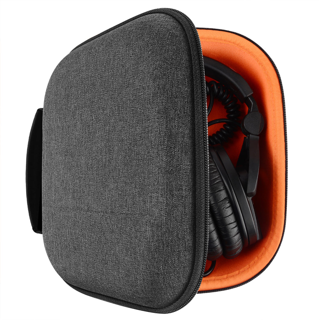 Geekria Shield ケース 交換用 ゼンハイザー Sennheiser HD660s 2, HD 598, HD 595, HD 558, HD 555, HD 518ヘッドホンに対応 交換 保護 用の ハードケース ハードシェルトラベルキャリングバッグ アクセサリー用のスペースがあり（暗灰色）