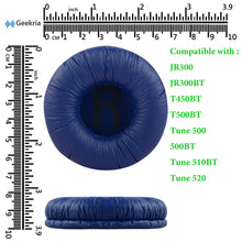 画像をギャラリービューアに読み込む, Geekria イヤーパッド QuickFit 互換性 パッド ジェイビーエル JBL JR300, JR300BT, T450BT, T500BT, Tune 500, Tune 500BT, Tune 510BT, Tune 520 ヘッドホンに対応 パッド イヤー / イヤーカップ (レザーレット / 青)
