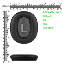 画像をギャラリービューアに読み込む, Geekria イヤーパッド QuickFit 互換性 パッド エムパウ Mpow H12 ANC, H10, RCA H033C ヘッドホンに対応 パッド イヤー / イヤーカップ (プロテインレザー / 黒)
