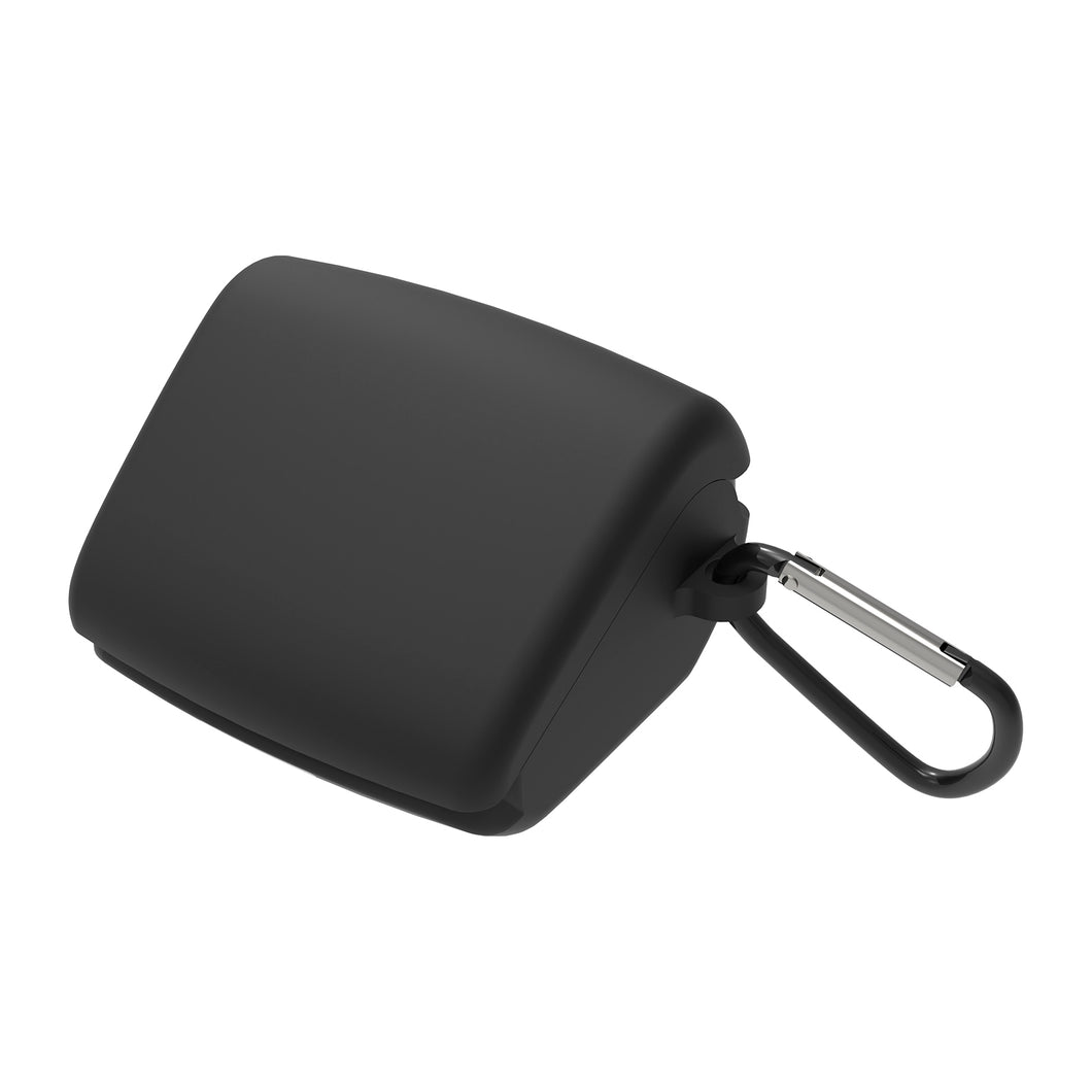 Geekria Silicone カバー オーディオテクニカ / Audio-Technica ATH-TWX9 と互換性のある True Wireless Earbuds 充電ケース カバー 充電ポートにアクセスするためのキーチェーン フック付き (BLACK)