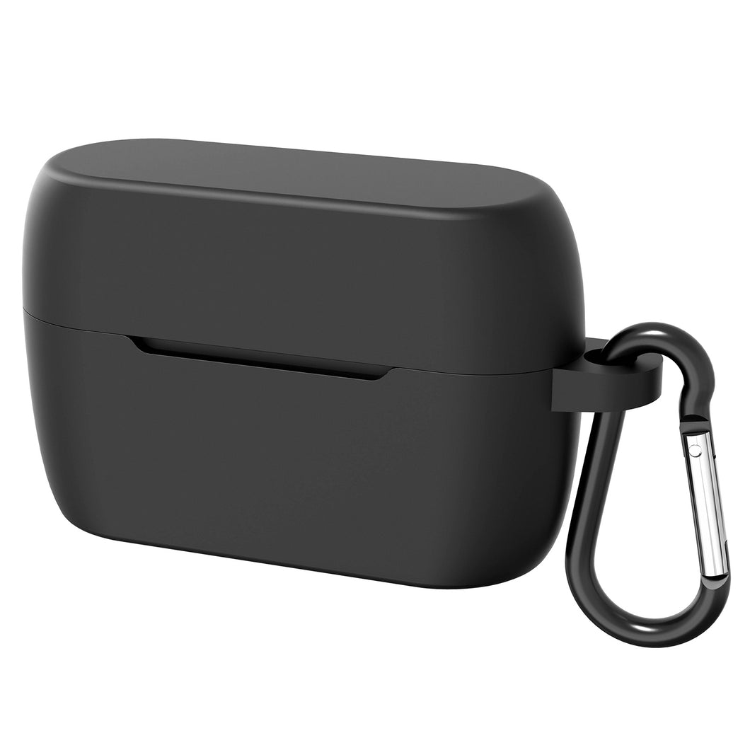 Geekria シリコン カバー 互換性 カバー Jabra Elite 85t 対応 True Wireless Earbuds 充電ケース充電ケースカバー 外装カバー キーホルダーフック付き、充電ポートアクセス可能 (Black)