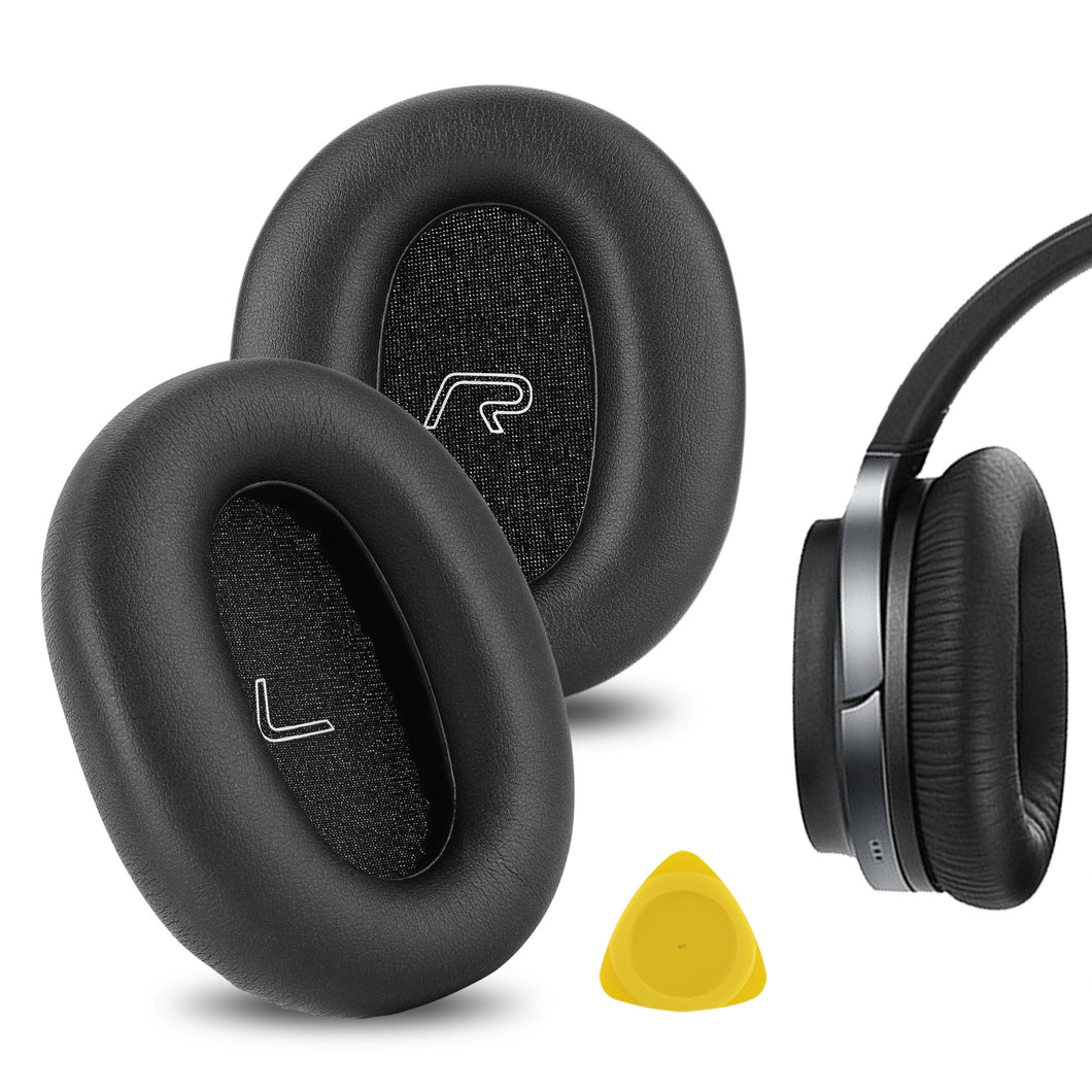 Geekria イヤーパッド QuickFit 互換性 パッド エディファイアー Edifier W860NB ヘッドホンに対応 パッド イヤー / イヤーカップ (プロテインレザー /黒)