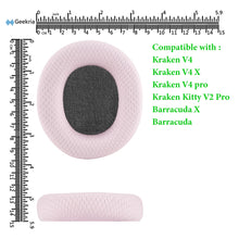 画像をギャラリービューアに読み込む, Geekria イヤーパッド Comfort 互換性 パッド レイザー Razer Kraken V4/V4X/V4Pro/Kitty V2 Pro, Barracuda/Barracuda X ヘッドホンに対応 パッド イヤー / イヤーカップ (メッシュファブリック / ピンク)
