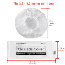 画像をギャラリービューアに読み込む, Geekria カバー 100 個入り 50ペア 個別包装 2個入り ヘッドホンカバー 不織布 使い捨て イヤーパッドカバー ストレッチニット オーバーイヤー ヘッドホンMRI ヘッドセット 用 劣化防止、防塵 (中 / ホワイト)
