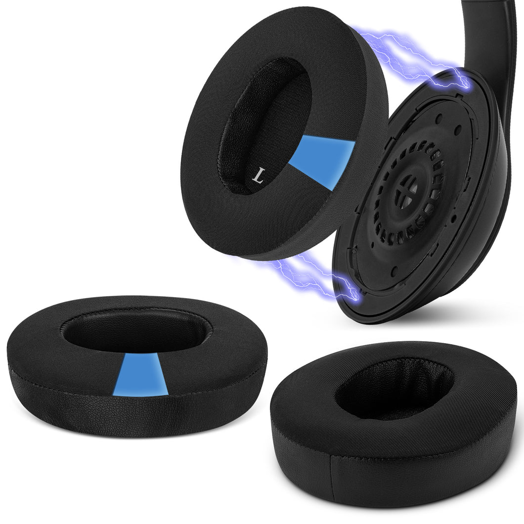 Geekria イヤーパッド SNAP マグネチック 互換性 パッド ビーツバイドクタードレ Beats Studio Pro ヘッドホンに対応 パッド イヤー / イヤーカップ 冷却ジェル (ブラック, 1組)