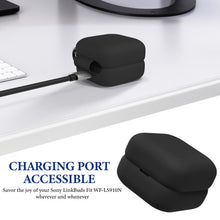 画像をギャラリービューアに読み込む, Geekria シリコンカバー 互換性 カバーソニーSony LinkBuds Fit WF-LS910N 対応 True Wireless Earbuds 充電ケースカバー 外装カバーキーホルダーフック付き、充電ポートアクセス可能、フロントLED可視
