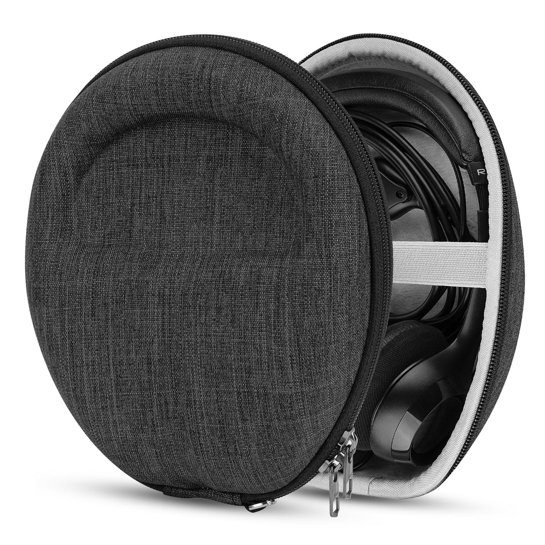 Geekria Shield ヘッドホンケースオンイヤー交換用ハードシェル、旅行用キャリーバッグ、ケーブル収納付き、ロジクール Logicool Stereo/H820e、ジャブラ Jabra Engage 75ヘッドホン対応（ダークグレー）