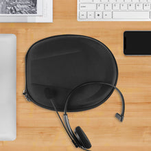 画像をギャラリービューアに読み込む, 折りたたみ式オンイヤーヘッドフォン用GeekriaShieldケース、ケーブルストレージ付きの交換用保護ハードシェルトラベルキャリングバッグ、トラックドライバーまたはコールセンターヘッドフォンと互換性（ブラック）

