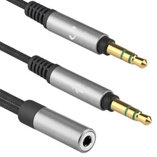 画像をギャラリービューアに読み込む, Geekria ナイロン編組変換ケーブル アダプタ 2 * 3.5mm 3極 オス -> ヘッドホン 分配ケーブル PC コンピュータ ノート マイク*オーディオジャックマイク*オーディオジャック分離のラップトップ に用の ゲームケーブル ( 2 x 3.5MM-Male to 1 x 3.5MM-Female)
