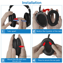 画像をギャラリービューアに読み込む, Geekria イヤーパッド QuickFit 互換性 パッド ゼンハイザー Sennheiser PXC 550 PXC 550-II Wireless MB 660 Series ヘッドホンに対応 パッド イヤー / イヤーカップ (プロテインレザー / ブラック)
