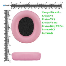 画像をギャラリービューアに読み込む, Geekria イヤーパッド QuickFit 互換性 パッド レイザー Razer Kraken V4/V4X/V4Pro/Kitty V2 Pro, Barracuda/Barracuda X ヘッドホンに対応 パッド イヤー / イヤーカップ (プロテインレザー / ピンク)
