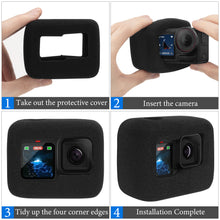 画像をギャラリービューアに読み込む, Geekria for Creators ウインドマフ スポンジ 互換性 GoPro HERO 13/12/11/10/9対応 アクションカメラ用 風切り音低減 カバー ハウジングフレーム用 マイク ウィンドスクリーン スポンジ アクセサリー（ブラック、2枚入り）
