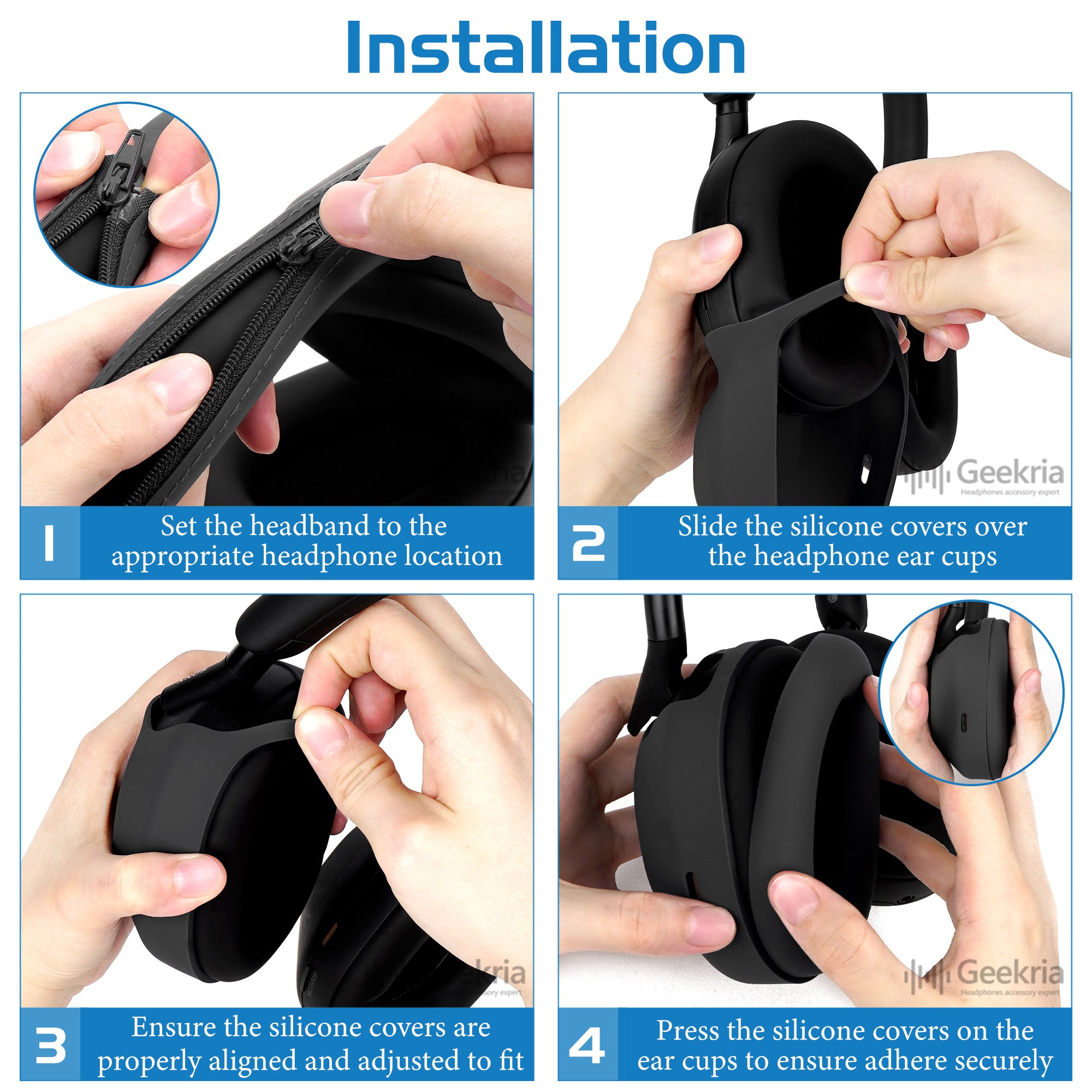 Geekria イヤーパッドカバー シリコンカバー 適合する ソニー Sony WH