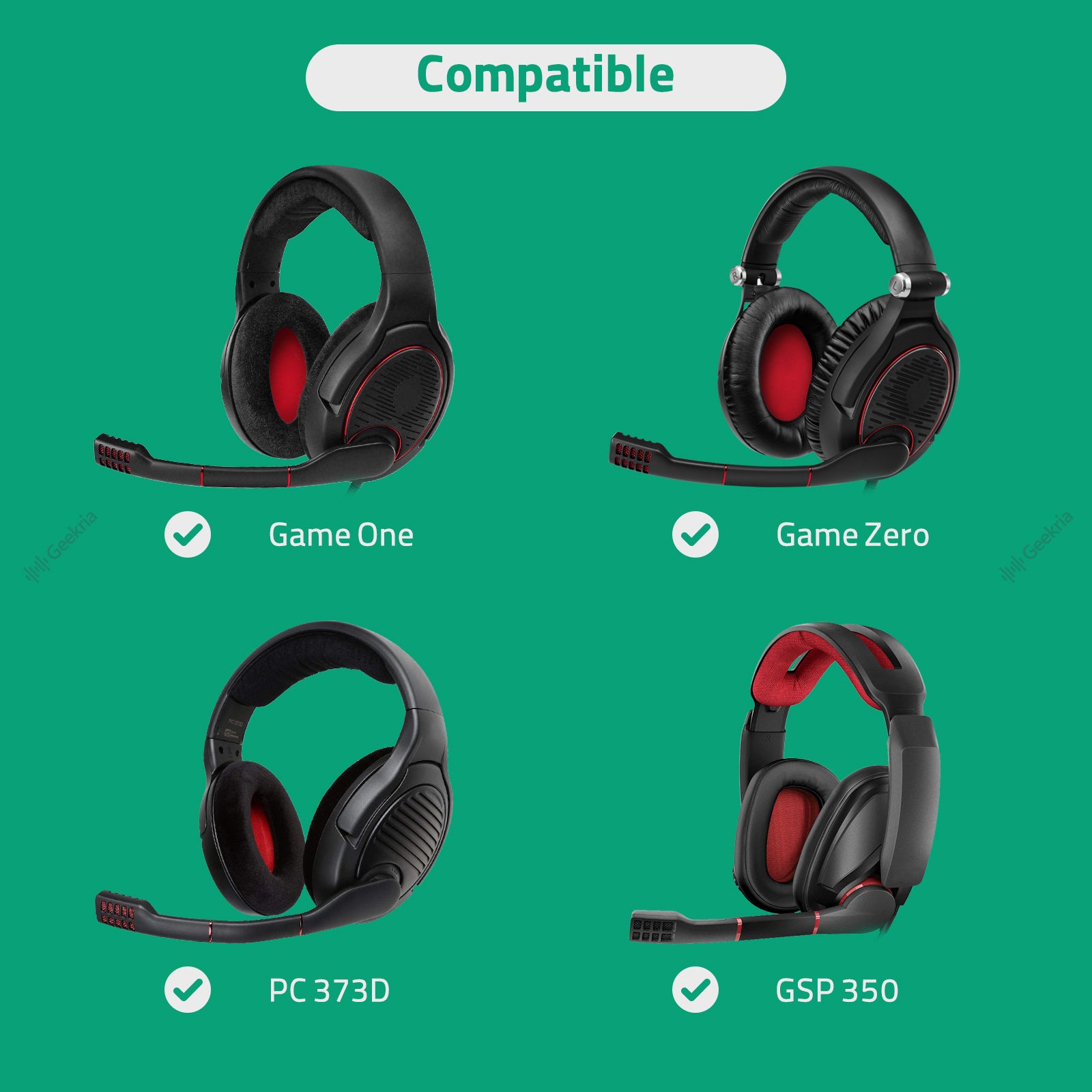 Geekria ゲームケーブル ゼンハイザー Sennheiser GAME ONE, Game Zero