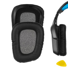 画像をギャラリービューアに読み込む, Geekria QuickFit イヤーパッド 互換性 パッド ロジクール Logitech G35, G930, G430, F450 ヘッドホンに対応 イヤパッド/イヤークッション/イヤーカップ ( プロテインレザー / ブラック )
