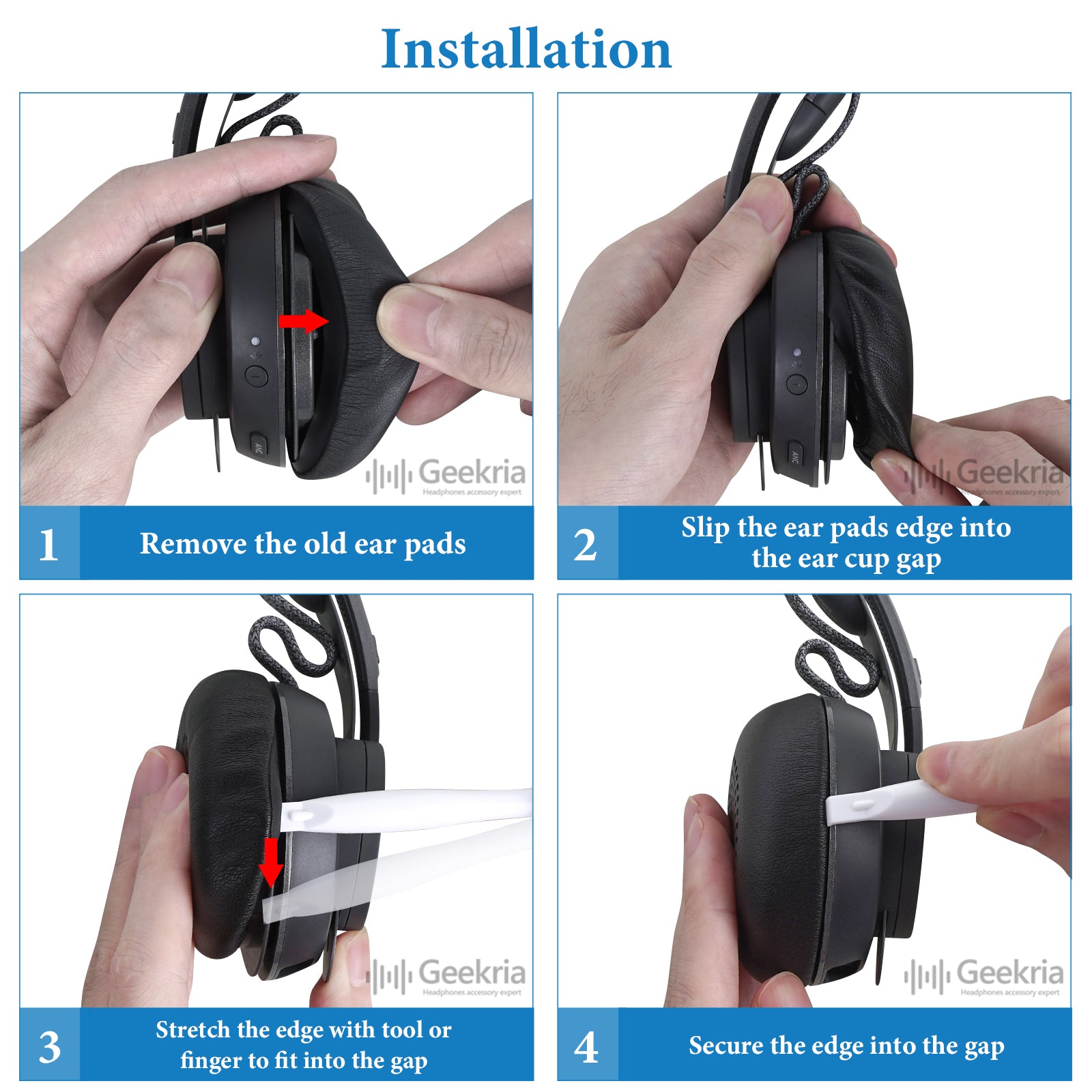 Geekria イヤーパッド QuickFit 互換性 パッド ロジクール Logitech