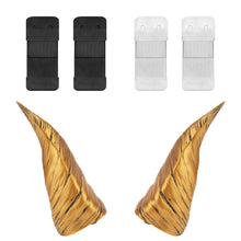 画像をギャラリービューアに読み込む, Geekria 3Dプリント ヘッドホン用 悪魔の角 デビルホーン 手作り ヘッドバンド 猛烈なラージャンホーン コスプレ 耳アタッチメント ハロウィーン 仮装パーティーに適用 (ゴールド)
