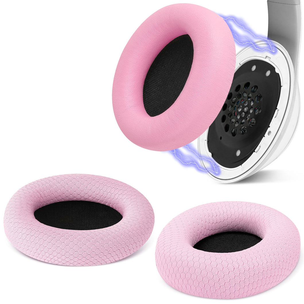Geekria イヤーパッド SNAP マグネチック 互換性 パッド ビーツバイドクタードレ Beats Studio Pro ヘッドホンに対応 パッド イヤー / イヤーカップ プロテインレザー + メッシュファブリック (ピンク, 2組)