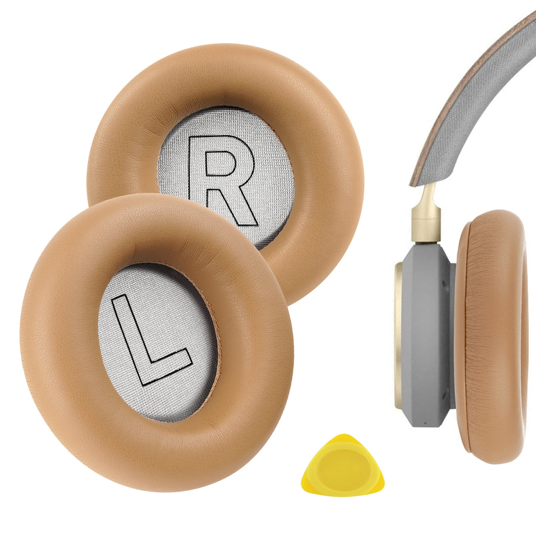 Geekria イヤーパッド QuickFit 互換性 パッド グアンドオルフセン Bang & Olufsen Beoplay H9, H7 ヘッドホンに対応 パッド イヤー / イヤーカップ プロテインレザー (ブラウン)