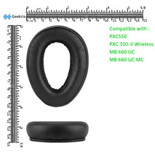 画像をギャラリービューアに読み込む, Geekria イヤーパッド QuickFit 互換性 パッド ゼンハイザー Sennheiser PXC 550 PXC 550-II Wireless MB 660 Series ヘッドホンに対応 パッド イヤー / イヤーカップ (プロテインレザー / ブラック)
