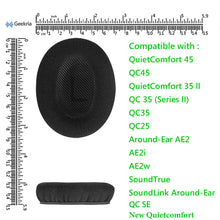 画像をギャラリービューアに読み込む, Geekria イヤーパッド Comfort 互換性 パッド ボーズ Bose QCSE, QC45, QC35, QC35 ii, QC35 ii Gaming, QC15 QC25, AE2, AE2i, AE2w, SoundTrue, SoundLink AE, New Quietcomfort ヘッドホンに対応 パッド イヤー / イヤーカップ ( ベロア / ブラック )
