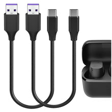 画像をギャラリービューアに読み込む, Geekria PUレザー 充電ケーブル 互換性 Type-C 充電コード USB to USB-C ゼンハイザー Sennheiser ACCENTUM True Wireless, Momentum True Wireless 4 に対応 (黒 / 30cm 2パック)

