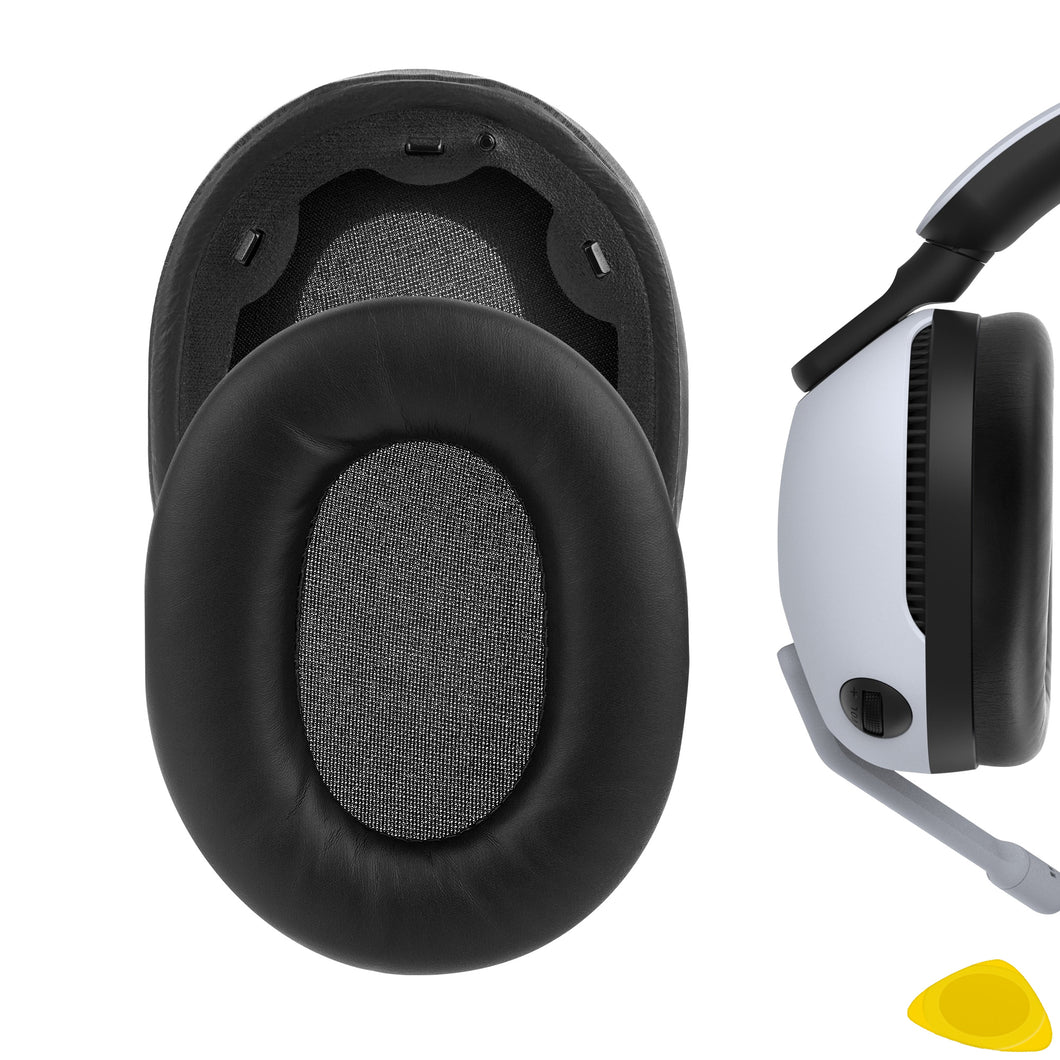 Geekria イヤーパッド QuickFit 互換性 パッド ソニー Sony INZONE H7 (WH-G700), INZONE H9 (WH-G900N) ヘッドホンに対応 パッド イヤー / イヤーカップ (プロテインレザー/黒)