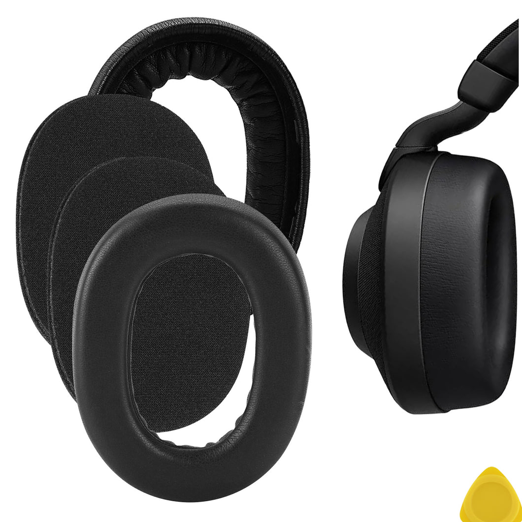 Geekria イヤーパッド QuickFit 互換性 パッド ジャブラ Jabra Elite 85H ヘッドホンに対応 パッド イヤー / イヤーカップ (プロテインレザー/黒)