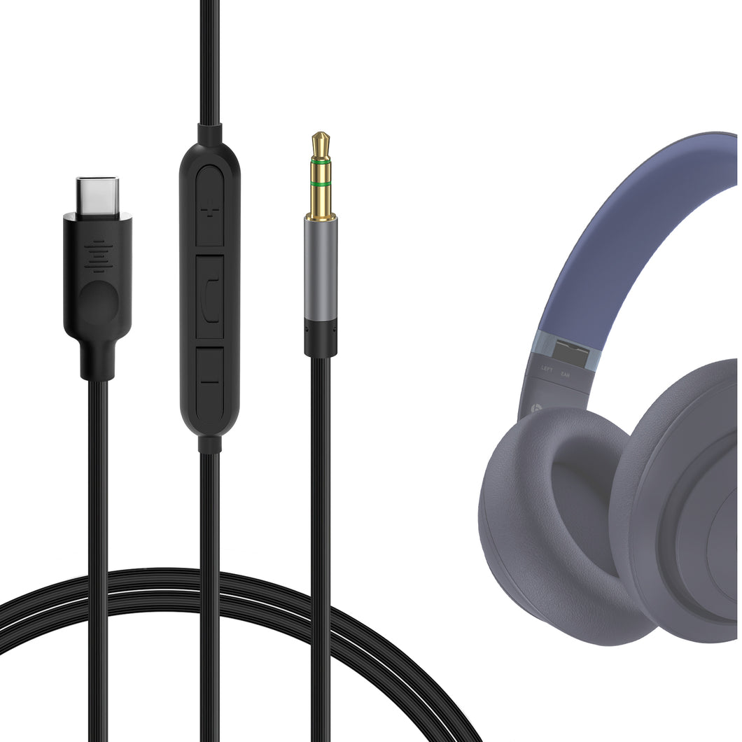 Geekria ケーブル USB-C Digital to Audio 互換性 オーディオコード ビーツバイドクタードレ Beats Studio Pro Studio 3 Solo 4 Solo 3 ヘッドホンケーブル、Type-C に適合する インラインマイクと音量コントロール 1.2m