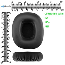 画像をギャラリービューアに読み込む, Geekria イヤーパッド QuickFit 互換性 パッド ジェイビーエル JBL J55 J55a J55i J56bt ヘッドホンに対応 パッド イヤー / イヤーカップ (プロテインレザー / ブラック)

