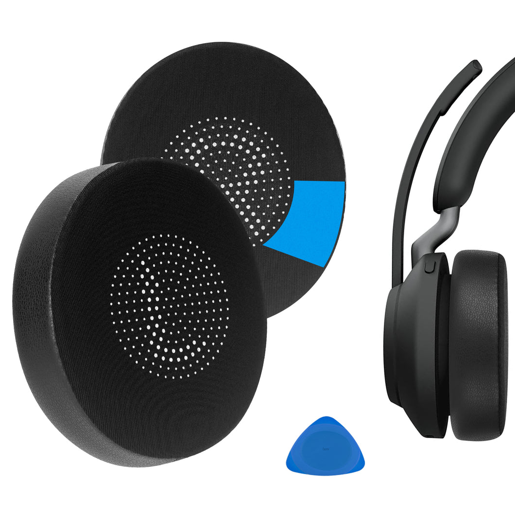 Geekria イヤーパッド Sport 互換性 パッドジャブラ Jabra Evolve2 65 UC, Evolve2 65 MS, Evolve2 40 UC, Evolve2 40 MS, Elite 45h ヘッドホンに対応 パッド イヤー / イヤーカップ (冷却ジェル / ブラック)