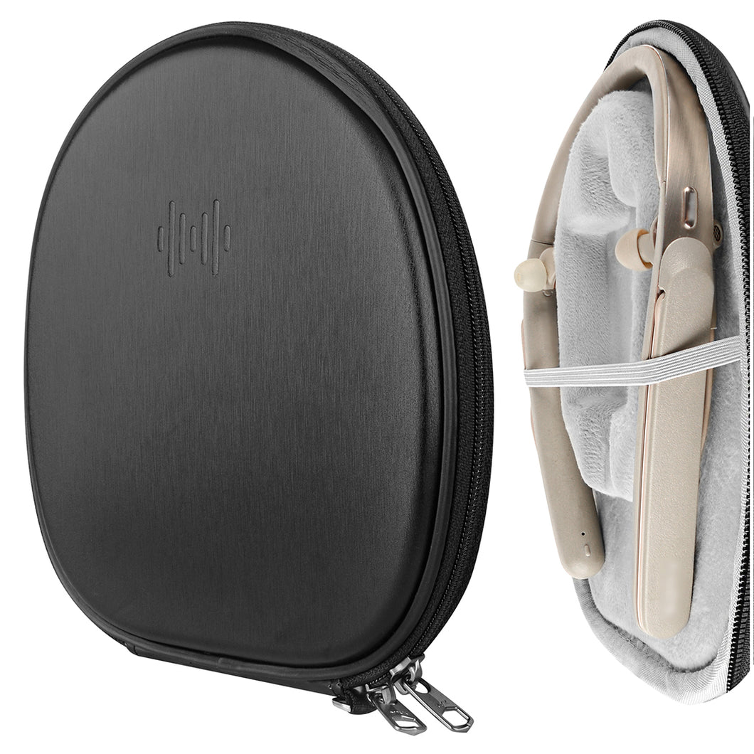 Geekria ケース Shield ヘッドホンケース 互換性 ハードケース 旅行用 ハードシェルケースネックバンド オーディオテクニカ Audio-Technica, ボーズ Bose, ジェイブイシー JVC, ジャブラ Jabra, LG, ゼンハイザー Sennheiser, ソニー Sony に対応 収納ポーチ付属（ブラック）