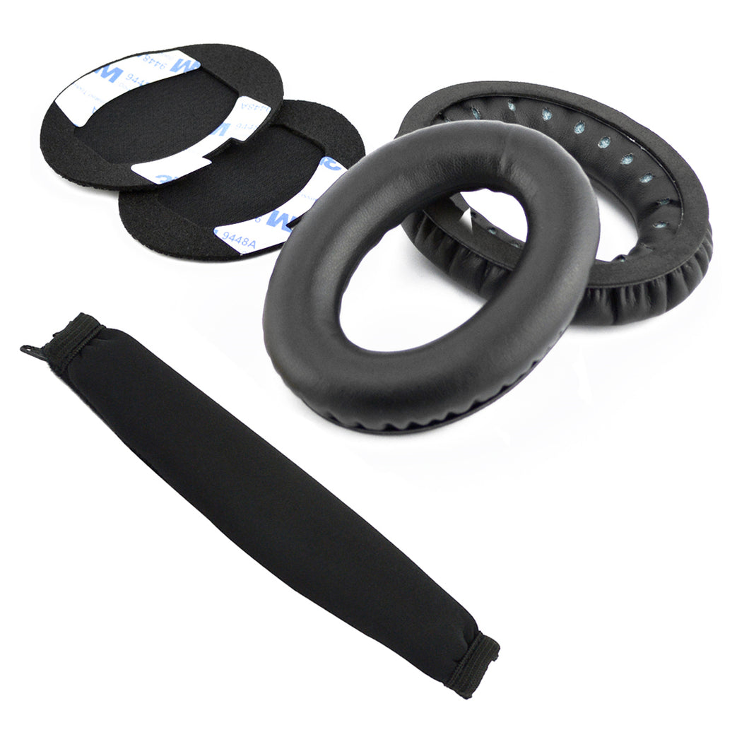Geekria イヤーパッド+ ヘッドバンド ボーズ Bose Around-Ear AE2 AE2i AE2w 等対応交換用 イヤークッション (ブラック) セット