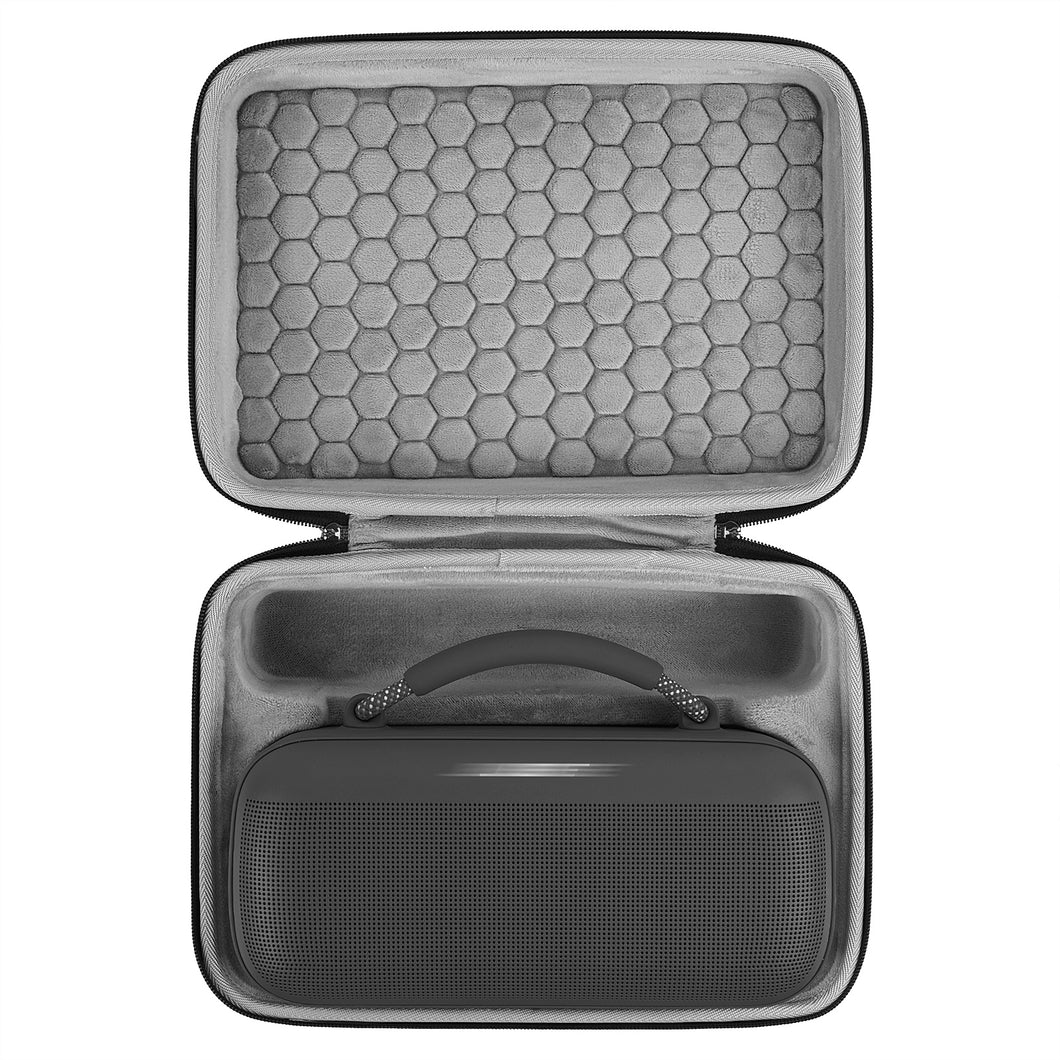 Geekria ケース Shield スピーカーケース 互換性 ハードケース 旅行用 ハードシェルケース ボーズ / Bose Soundlink Max に対応 収納ポーチ付き (濃い灰色)