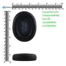 画像をギャラリービューアに読み込む, Geekria イヤーパッド QuickFit 互換性 パッド ジェイビーエル JBL Live 650 BTNC, Lifestyle E65BTNC, Duet NC, Live 660 BTNC ヘッドホンに対応 パッド イヤー / イヤーカップ (プロテインレザー / ブラック)
