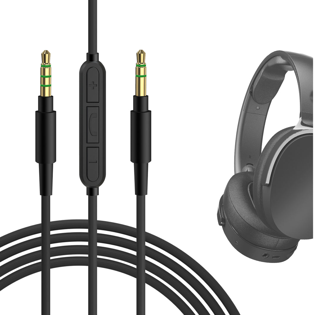 Geekria ケーブル 互換性 オーディオコード スカルキャンディ Skullcandy Crusher Evo, Hesh 3, Hesh2, Riff 2 ヘッドホンケーブル、3.5mm に適合する インラインマイクと音量コントロール 1.7m