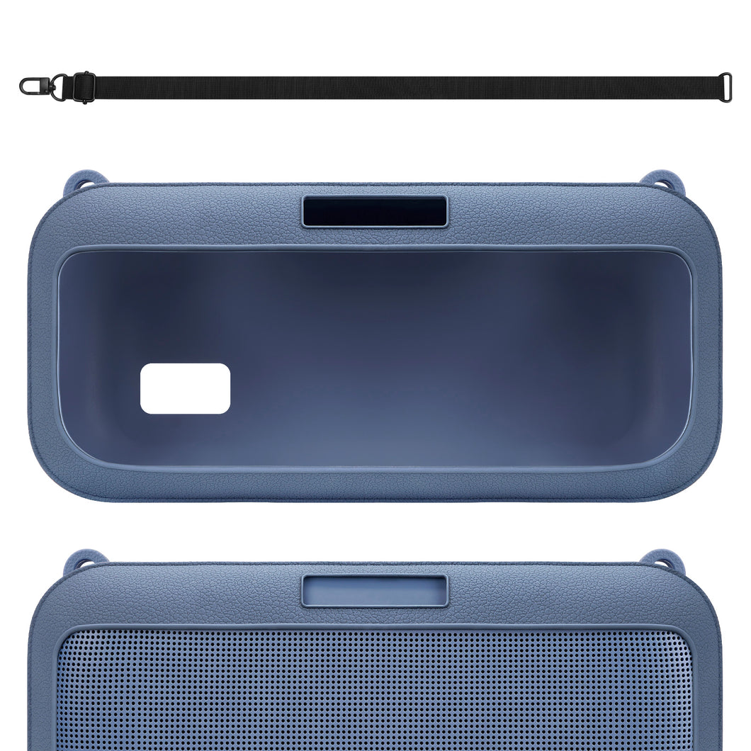 Geekria シリコーンスピーカーケース カバー 互換性カバーボーズ Bose SoundLink Maxに 対応 保護用の防水ソフトスキン、スピーカーケース、ショルダーストラップ付き (青)