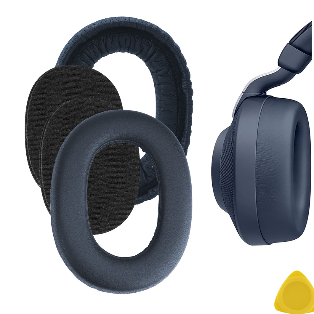 Geekria イヤーパッド QuickFit 互換性 パッド ジャブラ Jabra Elite 85H ヘッドホンに対応 パッド イヤー / イヤーカップ (プロテインレザー / ネイビーブルー )