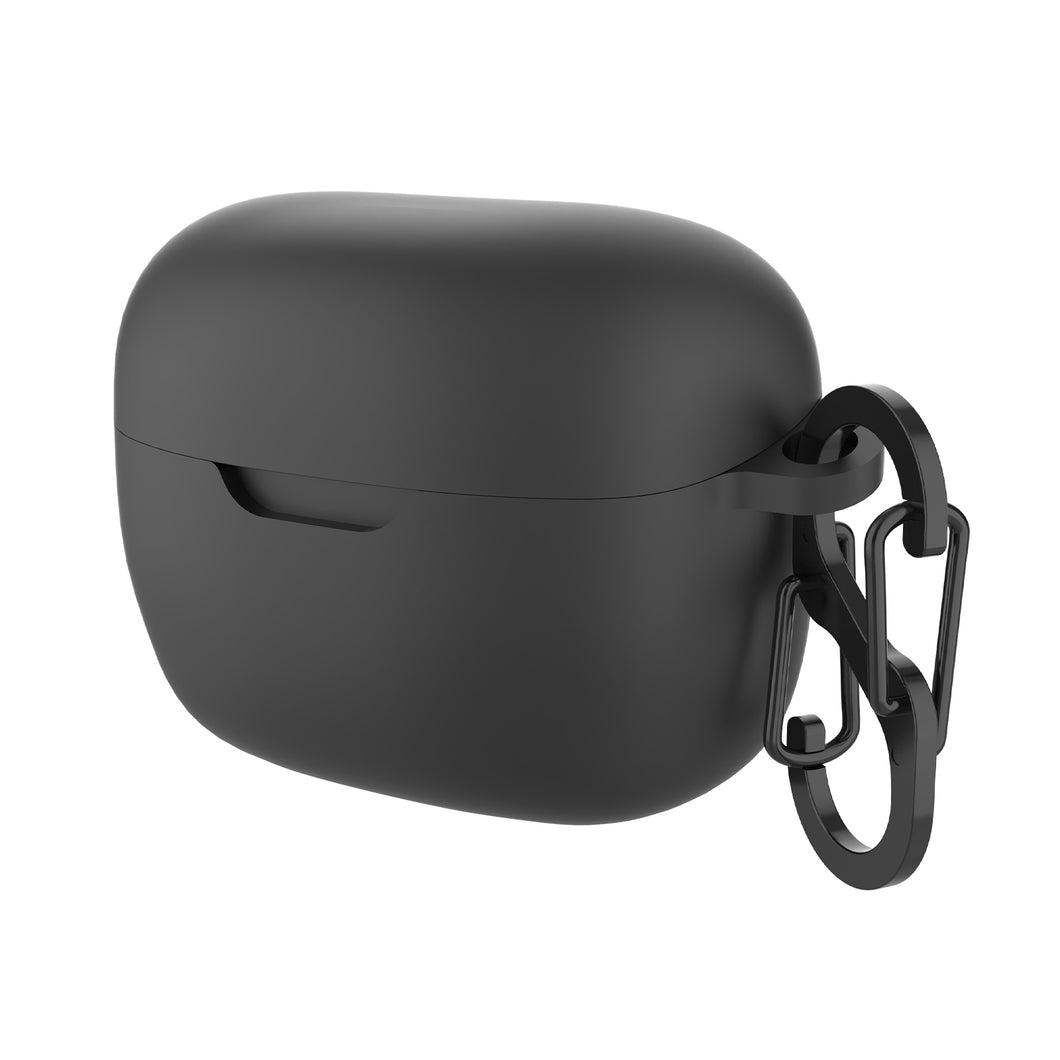 Geekria シリコン カバー 互換性 カバー ジェイビーエル JBL TUNE BEAM 対応 True Wireless Earbuds 充電ケースカバー 外装カバー キーホルダーフック付き、充電ポートアクセス可能 (黒)