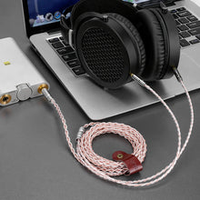 画像をギャラリービューアに読み込む, Geekria Apollo 銅シルバー編組アップグレードオーディオケーブル、HIFIMAN SUSVARA UNVEILED SUNDARA Ananda Arya HE4XX 対応、3.5mm (1/8&#39;&#39;) からデュアル 3.5mm オス交換用ヘッドホンコード (8.2 フィート / 2.5m)
