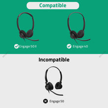 画像をギャラリービューアに読み込む, Geekria イヤーパッド 互換性 パッド ジャブラ Jabra Engage 50 II/ Engage 40 Wired (Do Not Fit Engage 50 Model) ヘッドホンに対応 パッド イヤー / イヤーカップ プロテインレザー (黒)
