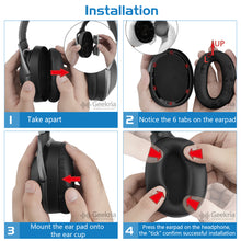 画像をギャラリービューアに読み込む, Geekria イヤーパッド QuickFit 互換性 パッド ソニー Sony WH-1000XM2, MDR-1000X ヘッドホンに対応 パッド イヤー / イヤーカップ (プロテインレザー / シャンパンゴールド)
